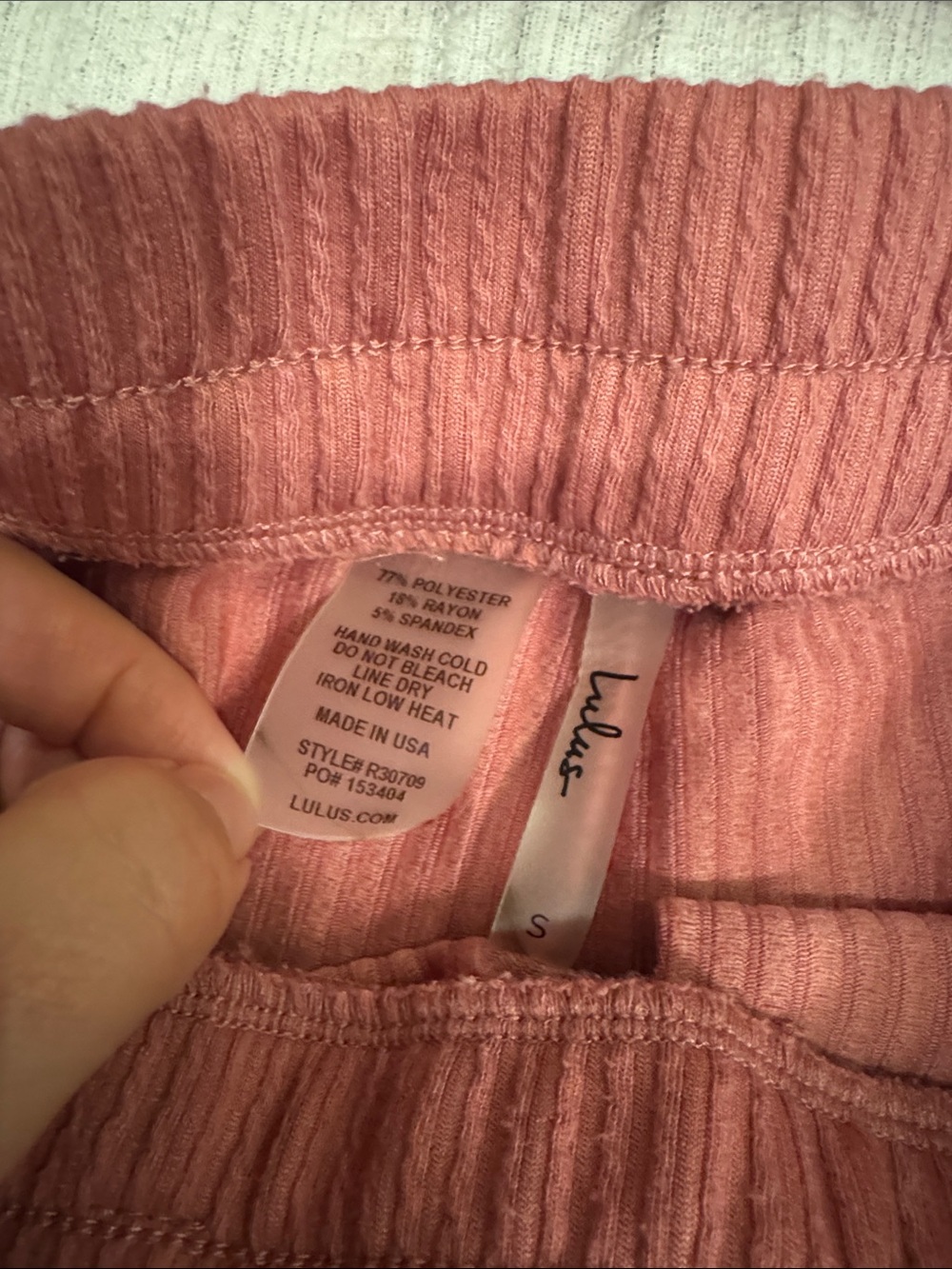Lulus Ribbed Wide-Leg Lounge Pants - Dusty Rose - Picture 3 of 3